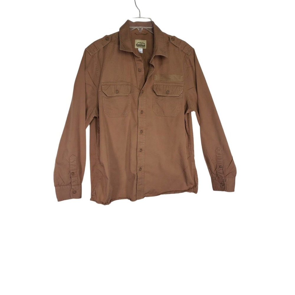 ROEBUCK & CO Brown Long Sleeve Button Up Work Shirt Size L Medium